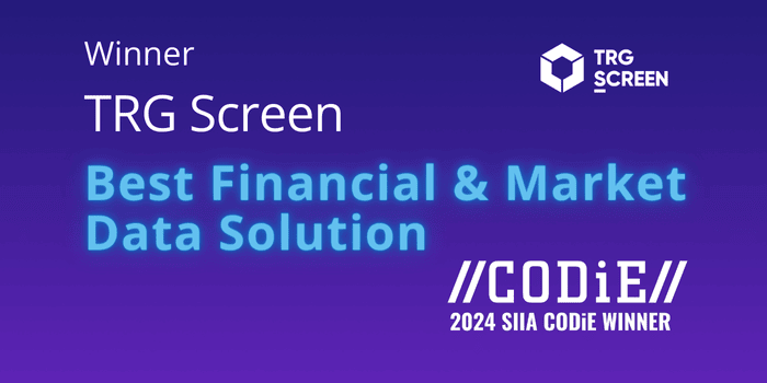 TRG Screen Recognized by SIIA as Best Financial & Market Data Solution